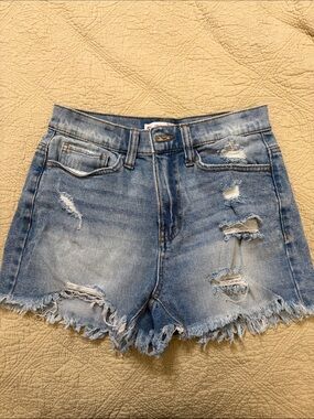 SO Light Blue Distressed Denim Shorts